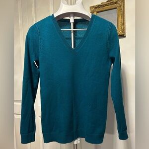 Teal, 100% Cashmere V-Neck